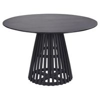 mesa de comedor moderna redonda 4 personas 120 cm madera de acacia negra mesilla