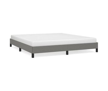 Estructura de cama de tela gris oscuro 160x200 cm