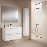 mueble jade 90 cm 2c blanco brillo pack mueble  lavabo