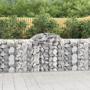 Cestas De Gaviones 2 Piezas | Gavión Para Piedras | Gavión Decorativo Forma De Arco Hierro 200x50x100/120 Cm Cfw108478