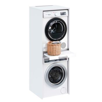 Mueble Columna Para Lavadora Y Secadora Apilables T-bath 67,2x187,5cm Blanco