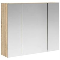 armario con espejo de bano  mueble de bano roble sonoma 60 x 145 x 50 cm