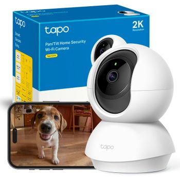 Tp-Link Tapo C210 - Cámara de Vigilancia 2K (3MP) IP WiFi 360° | Visión Nocturna | Admite Tarjeta SD hasta 512 GB | Detección y Seguimiento de Movimiento | Control Remoto | Compatible con Alexa