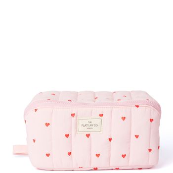 The Flat Lay Co. Marshmallow Flat Lay Makeup Box Bag - Sweet Pink Hearts
