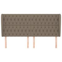 cabecero cama mueble de dormitorio con orejas de tela 203 x 23 x 118128 cm gris topo m020003465