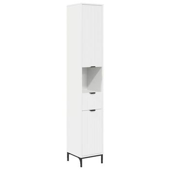 Gabinete De Baño 31,5 X 33 X 190 Cm Madera De Ingeniería, Metal Vidaxl