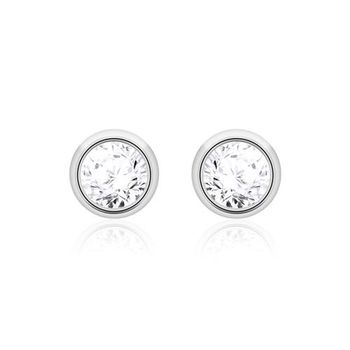 Pendientes de mujer de oro blanco de 14 quilates con diamantes