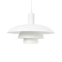 lampara colgante de metal con varios niveles estilo vintage de mediados de siglo blanco hilba