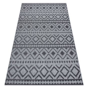 Alfombra Structural Sole D3852 - Boho, Diamantes Tejido Plano Gris 180x270 Cm