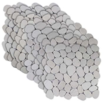 Baldosas De Guijarros Blanco 30 X 30 Cm Guijarro De Río Vidaxl