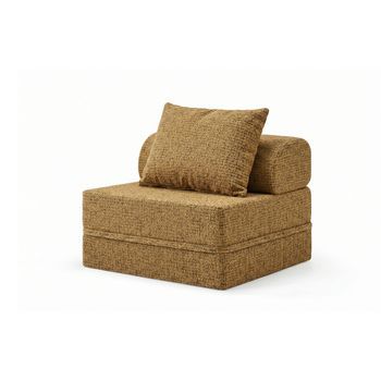 Sofá Modular 1 Lugar Convertible Tweed Mostaza