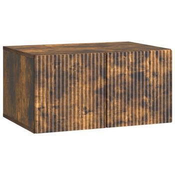 Mueble Para Tv De Pared 59,5 X 41 X 30 Cm Roble Ahumado Vidaxl