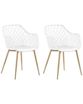 Conjunto de 2 sillas de comedor  blanco