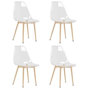 Pack 4 Uds Sillas De Comedor | Silla De Cocina | Mueble De Comedor Transparente Pet