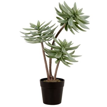 Planta artificial y maceta negra