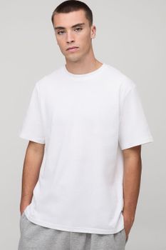 Basic Regular Fit Crew Neck T-Shirt, Blanco