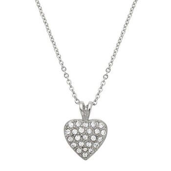 Colgante corazón acero inoxidable circonita con cadena
