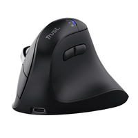 mouse trust vyran wireless ergo 2400dpi 7 botones hyperscroll multidevice recargable usb-c negro