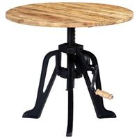 mesa auxiliar madera de mango y hierro fundido 60x46-63 cm vidaxl