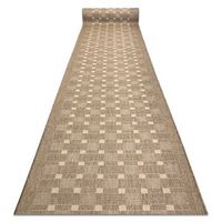 alfombra de pasillo sisal sion 6052 marco geometrico tejido plano be 70x960 cm