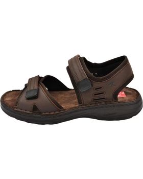 de FLUCHOS - SANDALIAS DE PIEL PARA HOMBRE PLANTILLA ACOLCHAD MARRON NEGRO