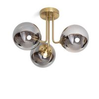 lampara de techo metal y cristal moonlight brass 3 focos gris humo