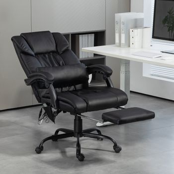 Silla De Oficina De Pu Metal Vinsetto 66x75x112-122 Cm Negro