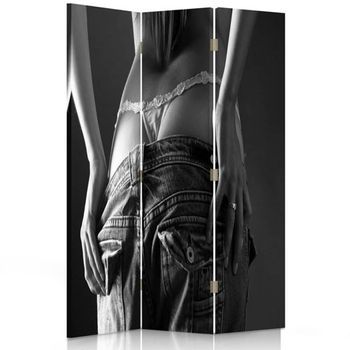 Biombo Black And White Model - Separador De Ambientes Cm. 110x150 (3 Paneles)