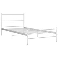 estructura de cama de metal blanca 90x200 cm