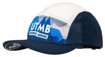 Gorra buff 5 panel go   utmb 2025 blanco azul