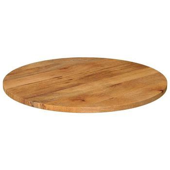 Tablero De Mesa | Tablero Escritorio Redondo Madera Maciza De Mango Ø 90x2,5 Cm
