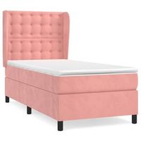 cama box spring con colchon terciopelo rosa 100x200 cm vidaxl