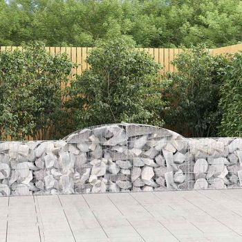 Cestas De Gaviones 4 Piezas | Gavión Para Piedras | Gavión Decorativo Forma De Arco Hierro 300x30x60/80 Cm Cfw901763