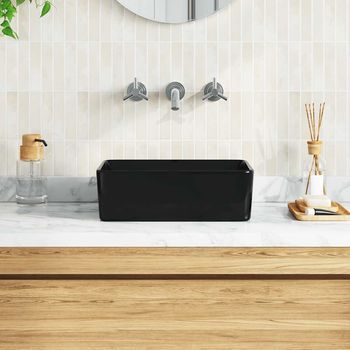 Lavabo De Baño Moderno | Lavabo 40x30x13 Cm Cerámica Negro