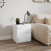 mesita de noche de melamina de madera homcom 40x34x45 cm blanco