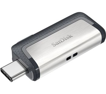 SANDISK Ultra USB Type-C & USB 3.1 Dual Memory Stick - 32 GB, Silver, Silver