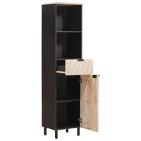 mueble de cuarto de bano con estante negro y 38 x 33 x 160 cm