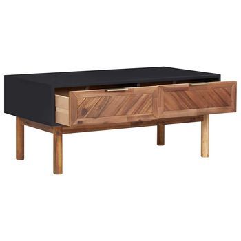 Mesa De Café - Mesa De Centro De Madera Maciza De Acacia Y Mdf 90x50x40 Cm