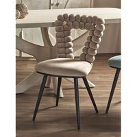 silla nimpha triangular terciopelo beige 47x47x85 cms