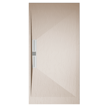 Plato De Ducha Pizarra Edis Crema  90x130 Cm Rejilla Inox