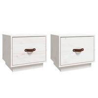 mesitas de noche 2 uds madera maciza pino blanco 40x34x35 cm vidaxl
