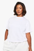 camiseta plus holgada de algodon blanco