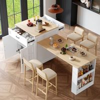 mesa extensible de 133-202 x 70 x 935 cm 2 cajones 4 estantes blanca