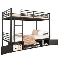 litera 90 x 200 cm - zapatero abierto - con barra de seguridad - hierro - negro