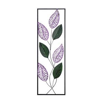 Decoración Pared De Metal Hoja Multicolor 90x32 Cm