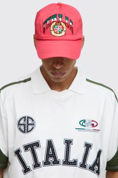 Gorra Con Bordado Italia, Rojo