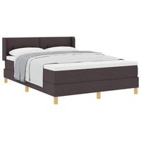 cama tipo box spring manual marron oscuro 200 x 140 cm tela vidaxl