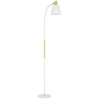 homcom lampara de pie led con altura ajustable y pantalla para lectura 49x21x127-160 cm blanco y dorado