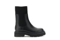 botines de piel recubierta y tejido elastico black 36