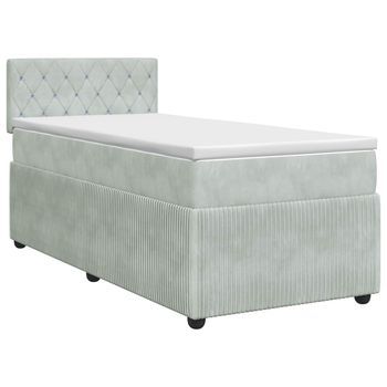 Cama Tapizada 200x80x88 Cm Poliéster - Gris